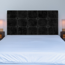 Bedmaster Pearl King Size Black Naples Velvet Squared Headboard