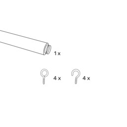 Lightweight Net Curtain Wire - 243cm - White - thumbnail 2
