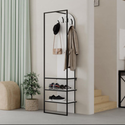 FWStyle Archy White Hallway Shoe and Coat Storage Rack - thumbnail 4