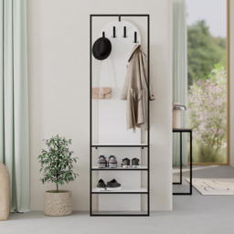 FWStyle Archy White Hallway Shoe and Coat Storage Rack - thumbnail 3