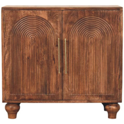 Artisan Furniture Arco Groove Brown 2 Drawer 2 Shelf Solid Wood Sideboard - thumbnail 2