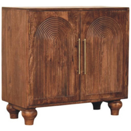 Artisan Furniture Arco Groove Brown 2 Drawer 2 Shelf Solid Wood Sideboard - thumbnail 3