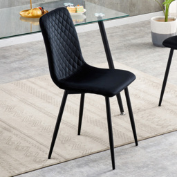Lexi Black Velvet Fabric Dining Chair Set of 4