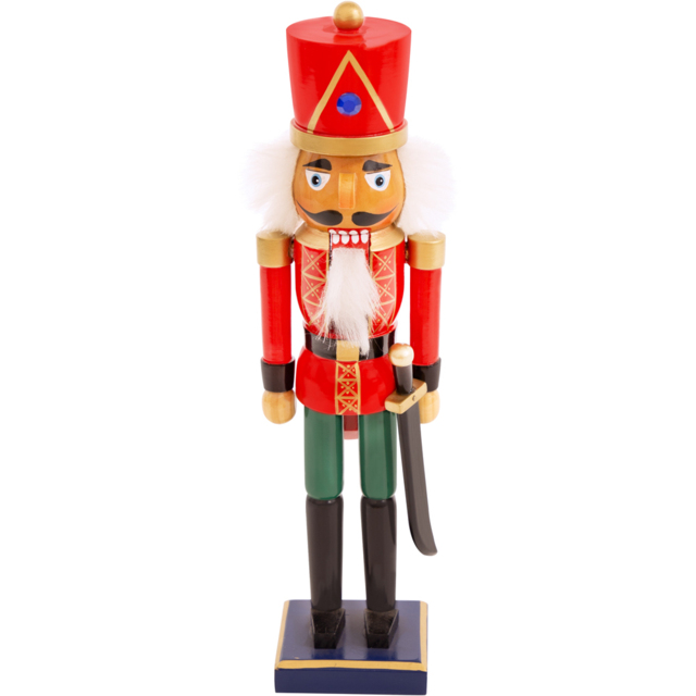 The Christmas Workshop Red and Green Wooden Nutcracker Soldier 35.5cm - image 1