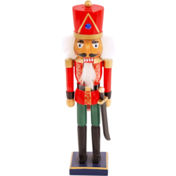 The Christmas Workshop Red and Green Wooden Nutcracker Soldier 35.5cm