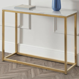 Julian Bowen Scala Gold and White Marble Top Console Table