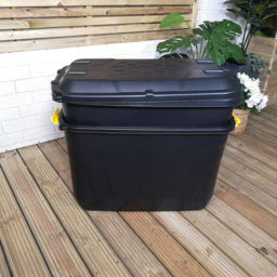 Samuel Alexander Black Heavy Duty Trunk Storage Chest with Clips 110L 2 Pack - thumbnail 3