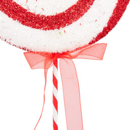Single Red and White Spiral Candy Cane Lollipop Pick Christmas Decoration 15cm in Assorted styles - thumbnail 2