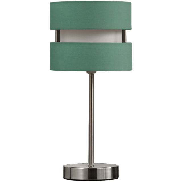Kliving Duck Egg Layered Fabric Shade Chrome Table Lamp - image 1