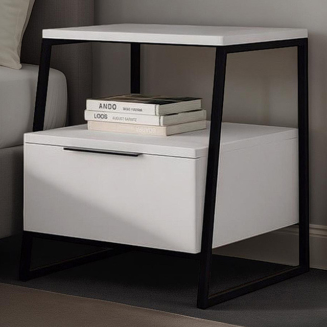FWStyle Pal White Single Door Single Shelf Bedside Table