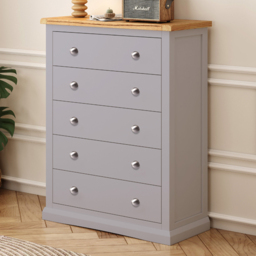 Cabinet Bits Rocca 5 Drawer Chest of Drawers with Chrome Knob