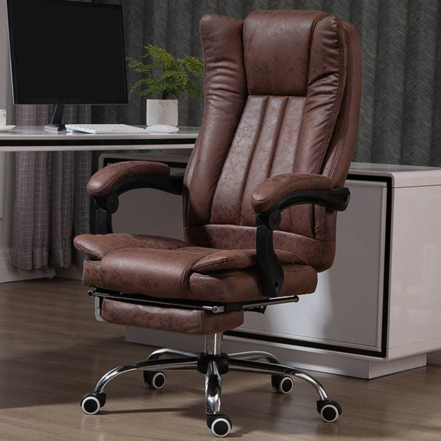 Portland Brown Microfibre Swivel Office Desk Chair - image 1