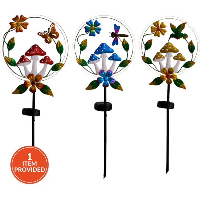 Solar Neon Windchime Mushroom Stake Light - image 1