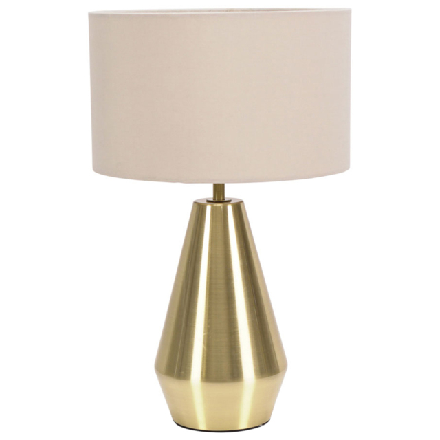 ValueLights Jax Cream Shade Antique Brass Touch LED Table Lamp - image 1