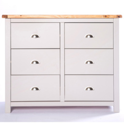 Cabinet Bits Argenta 6 Drawer Light Grey Chest of Drawers with Chrome Cup Handle - thumbnail 2
