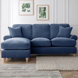 The Victoria 3 Seater Navy Left Hand Chaise Sofa - thumbnail 1