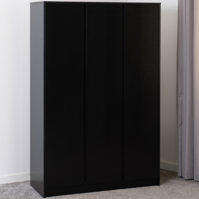Seconique Malvern 3 Door Black Wardrobe - image 1