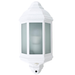 ValueLights Kayleigh White Outdoor Wall Lantern with PIR Motion Sensor