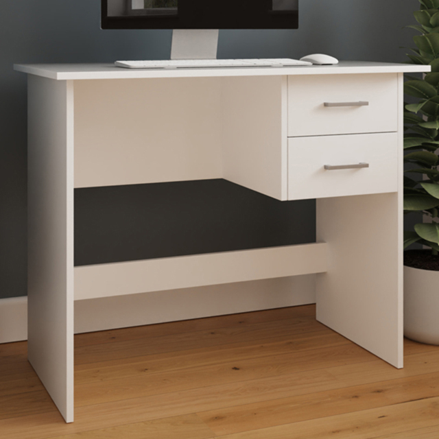 GFW Bailey White 2 Drawer Computer Desk