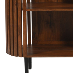 Brooklyn Slatted 3 Shelf Medium High Mango Wood Bookcase - thumbnail 3
