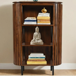 Brooklyn Slatted 3 Shelf Medium High Mango Wood Bookcase