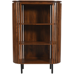 Brooklyn Slatted 3 Shelf Medium High Mango Wood Bookcase - thumbnail 2