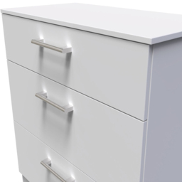 Crowndale Devon 3 Drawer Grey Matt Deep Chest of Drawers - thumbnail 4