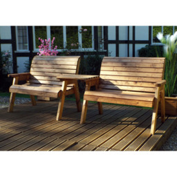 Charles Taylor 4 Seater Straight Bench Set with Brown Cushions - thumbnail 2