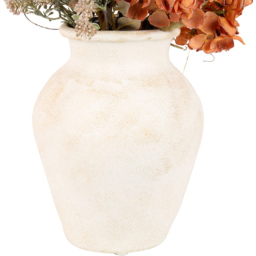 Bright Faux Hydrangea Arrangement in Ceramic Vase Burnt Orange - thumbnail 4