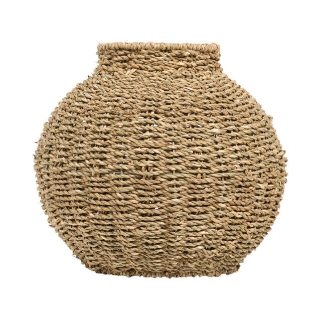 Natural Round Woven Seagrass Vase - image 1