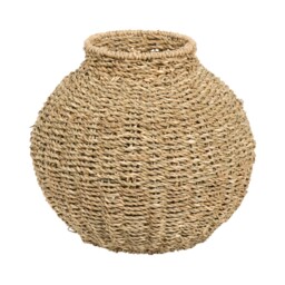 Natural Round Woven Seagrass Vase - thumbnail 3