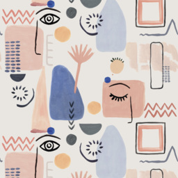 Grandeco Roomblush Fantasy Faces Pink and Blue 4 Lane Wall Mural - thumbnail 2