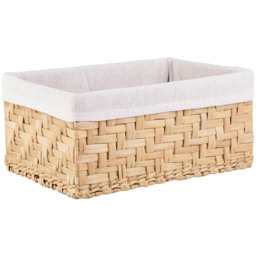 Homebase Water Hyacinth Storage Basket with Natural Liner Set of 3 - thumbnail 2