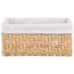 Homebase Water Hyacinth Storage Basket with Natural Liner Set of 3 - thumbnail 3