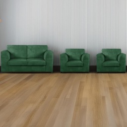 Luxor 4 Seater Green Jumbo Cord Sofa Set with Full Back