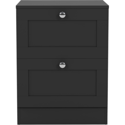 Vida Designs Altino Black 2 Drawer Shaker-Style Bedside Chest - thumbnail 2