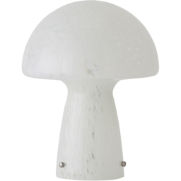 ValueLights Beau White Confetti Mushroom Glass LED Table Lamp