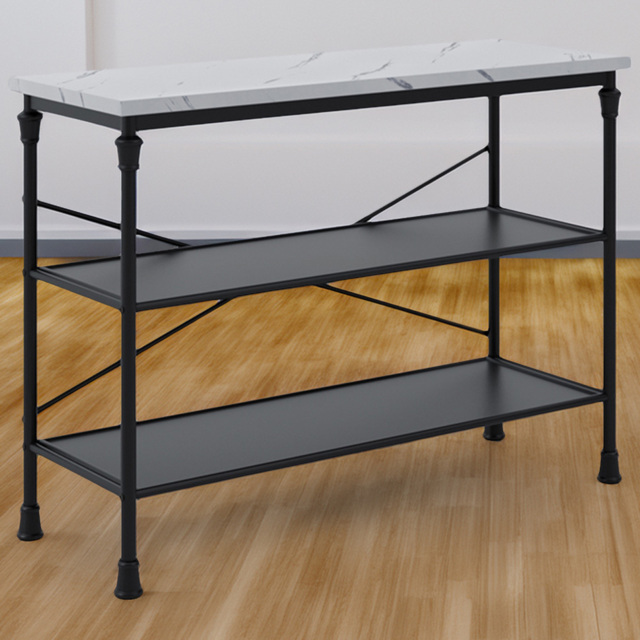 Fairmont 2 Shelf Marble Effect Console Table - image 1