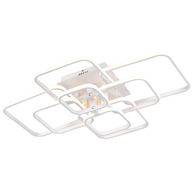 Living and Home 8 Light White Square LED Ceiling Light with Remote - image 1