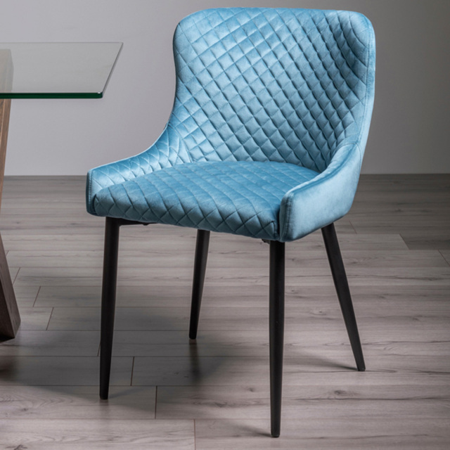 Bentley Designs Cezanne Petrol Blue Velvet Dining Chair Set of 2 - image 1