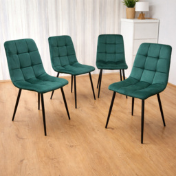 Denver Set of 4 Green Velvet Dining Chairs