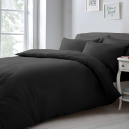 Velosso Microfibre Black Double Duvet and Pillowcase Set