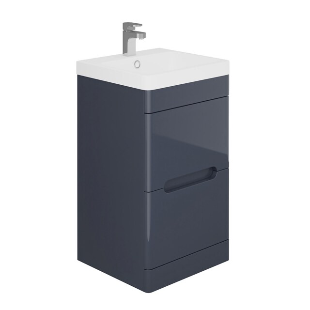 Bathstore Skye 500mm Floorstanding 2 Drawer Vanity Unit and Basin - Grey