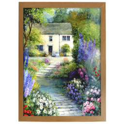 Laura Ashley Cottage Flowers Wooden Frame Wall Art 50 x 70cm - thumbnail 1