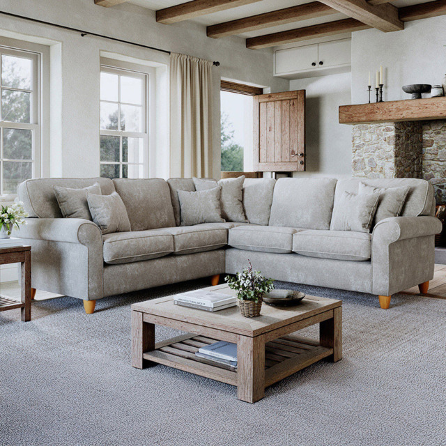 Sinatra Glory Beige 5 Seater Left Hand Corner Sofa - image 1