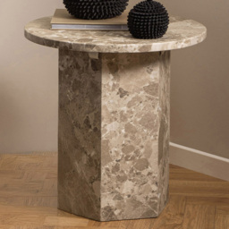Florence Naxos Brown Marble Side Table