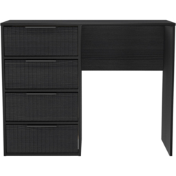 Crowndale Fluted 4 Drawer Black Ash Vanity Dressing Table Ready Assembled - thumbnail 2