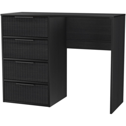Crowndale Fluted 4 Drawer Black Ash Vanity Dressing Table Ready Assembled - thumbnail 4