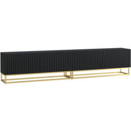Creative Furniture Ripple Duo Black 2 Fluted Door TV Unit - thumbnail 2