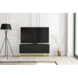 Creative Furniture Ripple Duo Black 2 Fluted Door TV Unit - thumbnail 4